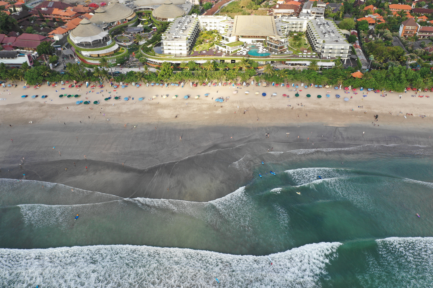 Kuta Beach Bali view from the sky