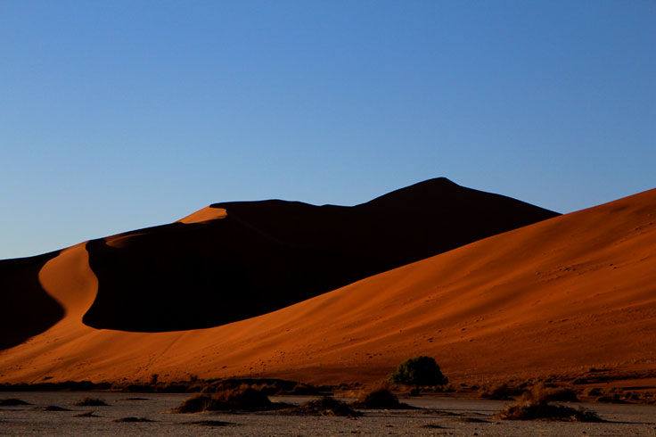 Sossusvlei and dunes in the Namib Desert in Namibia National Parks