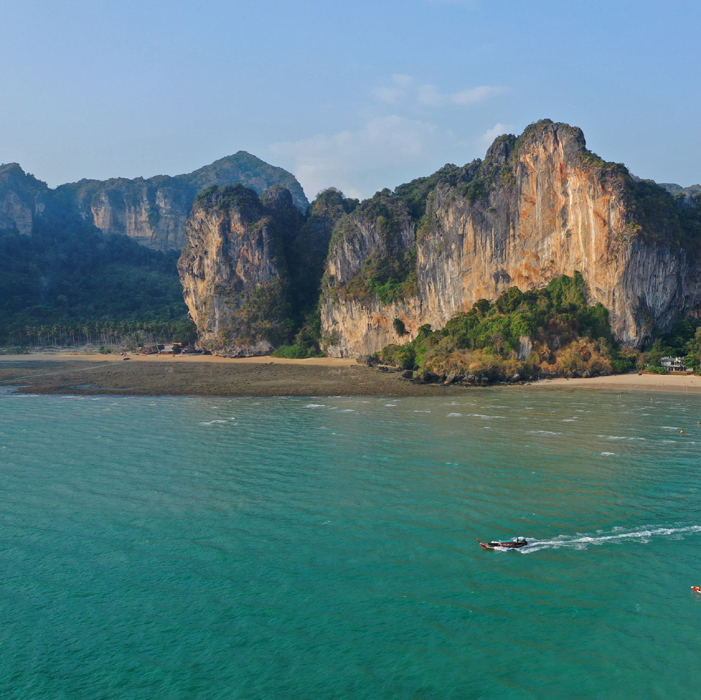 Limestone cliffs or karsts at Railay Beach