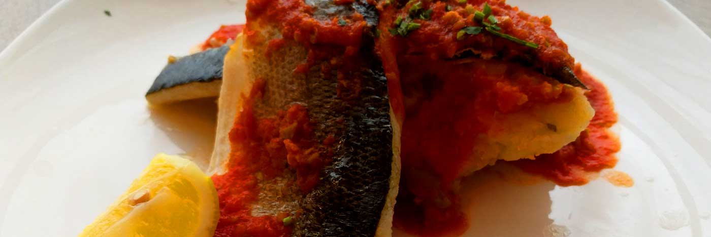 UK Hotel Quarantine Baked Sea-bass on crushed potatoes