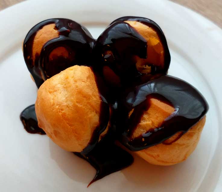 UK Hotel Quarantine classic food - profiteroles