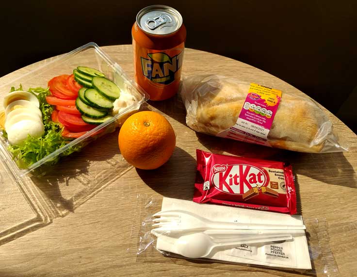 Salad for lunch and BBQ chicken panini in UK quarantine