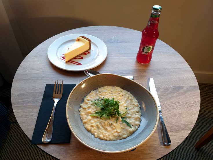 Risotto for a hotel supper while in quarantine