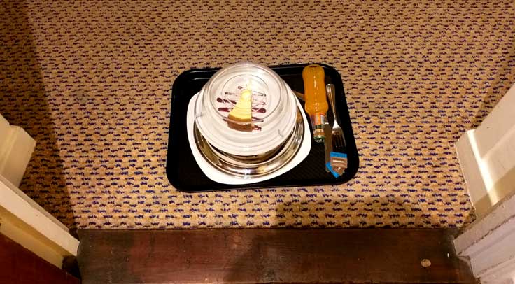 UK Hotel Quarantine Food Tray as it was left outside my hotel room door