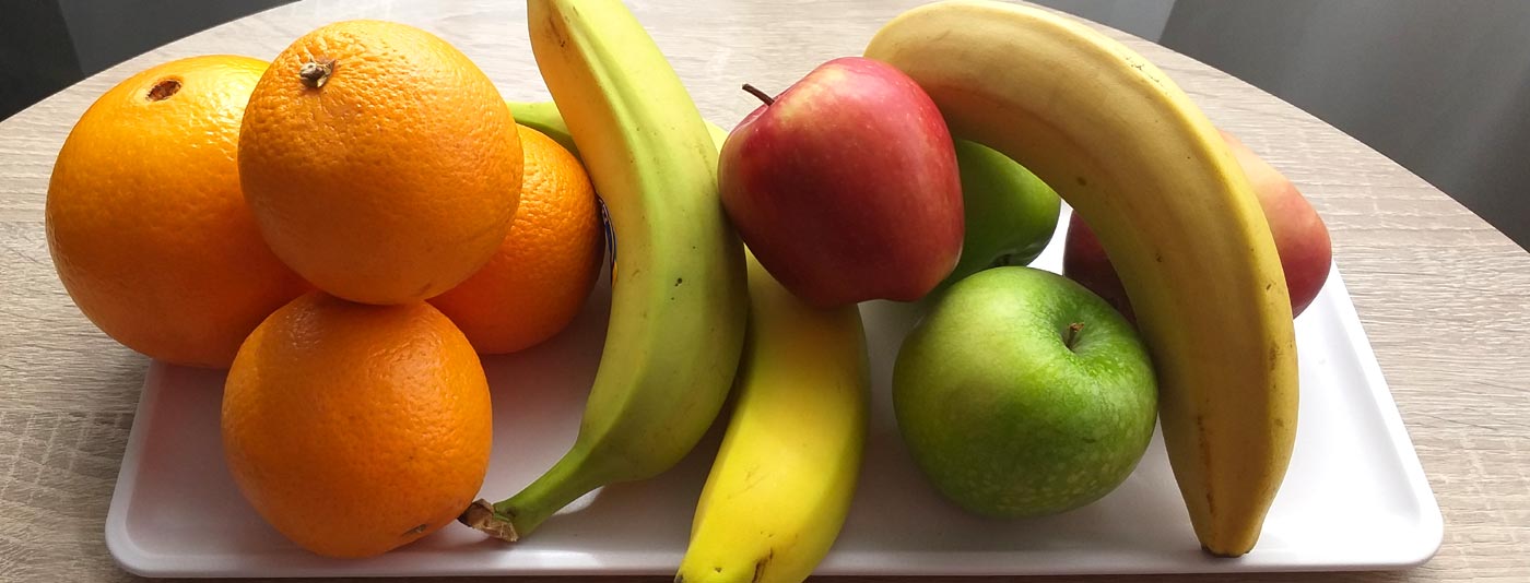 An abundance of fruit as part of ny UK Hotel Quarantine Food diet