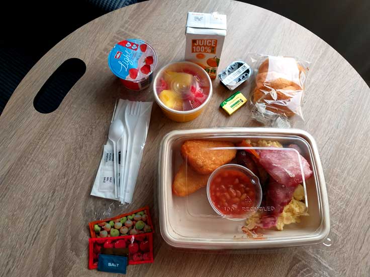 UK Hotel Quarantine Food English Breakfast in takaway container