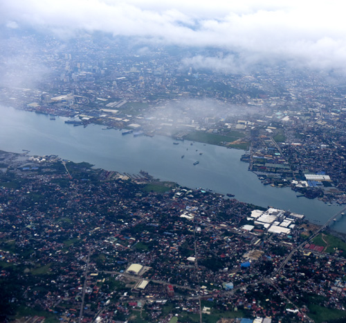 Mekong River flows west from Siagon in Vietnam